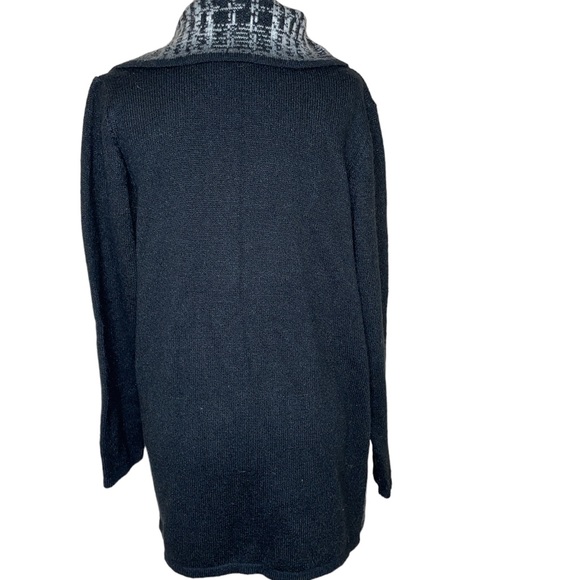 Ava Couture Mohair Blend Black /White Cardigan Sweater Duster Jacket Size:Large - Picture 9 of 14